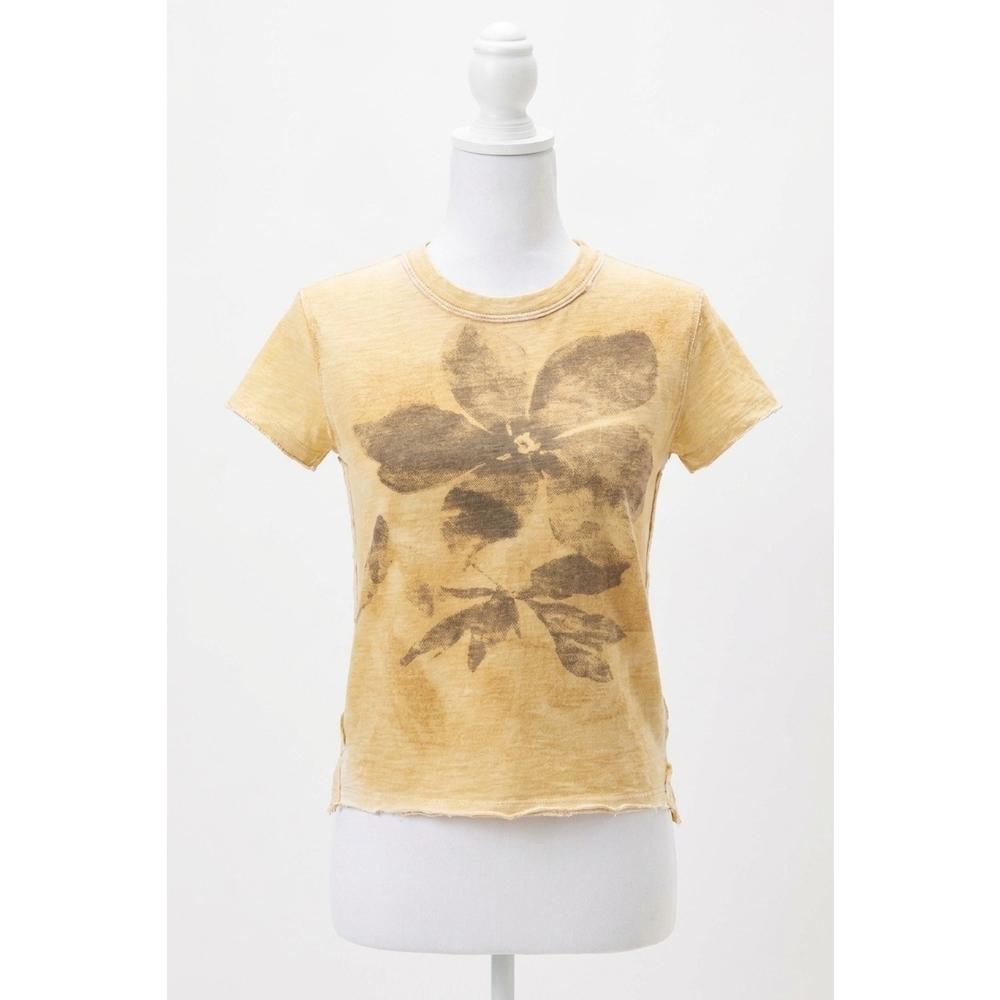 NEW FREE PEOPLE wall flower tee in washed tea combo
